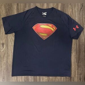 Men’s Under Armour Blue/Red Logo Superman Alter Ego Loose Fit Shirt- XL